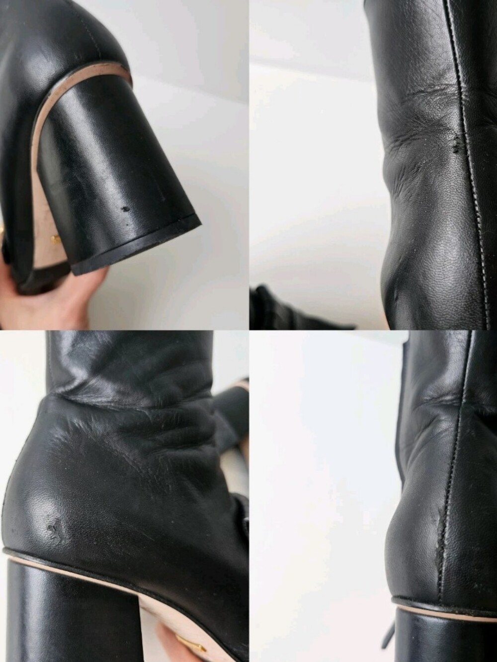 Gucci Marmont Gold GG Logo Black Leather Fringe Ankle Boots EU 38, US 7.5 - Picture 10 of 14